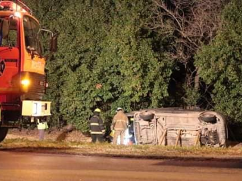 DESPISTE Y VUELCO EN RUTA 32 Y ALMAFUERTE