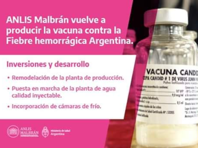 EL INSTITUTO MAIZTEGUI RETOMA LA PRODUCCIÓN DE VACUNAS CANDID I