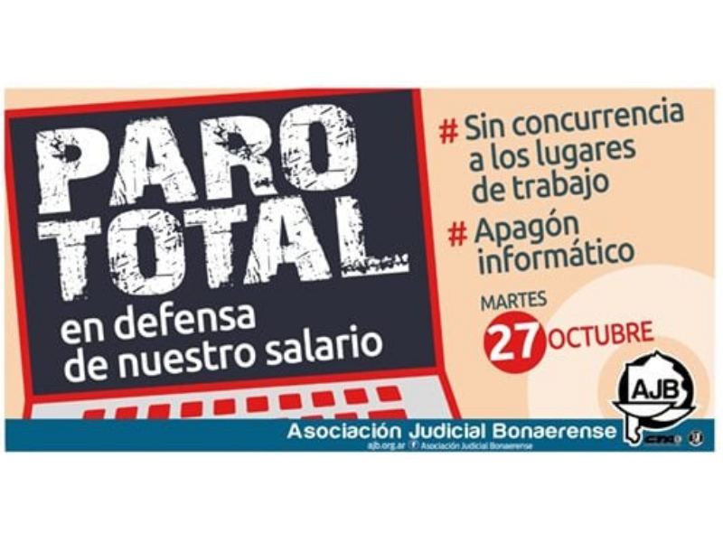 JUDICIALES ANUNCIARON UN PARO TOTAL DE ACTIVIDADES